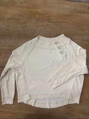 We The Free Button-Detail Cream Pullover